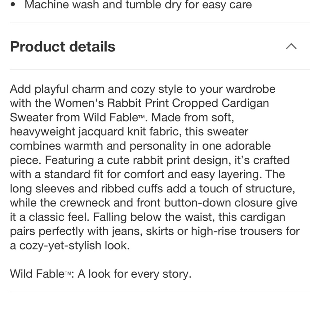 Wild Fable Red and White Bunny Cardigan - Picture 6 of 7